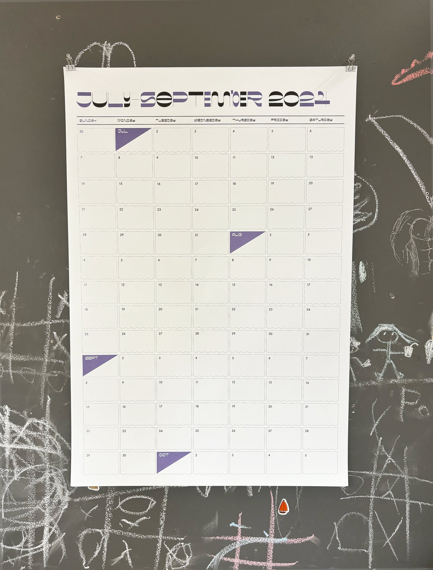 Wall Calendar - 3rd Quarter 2024